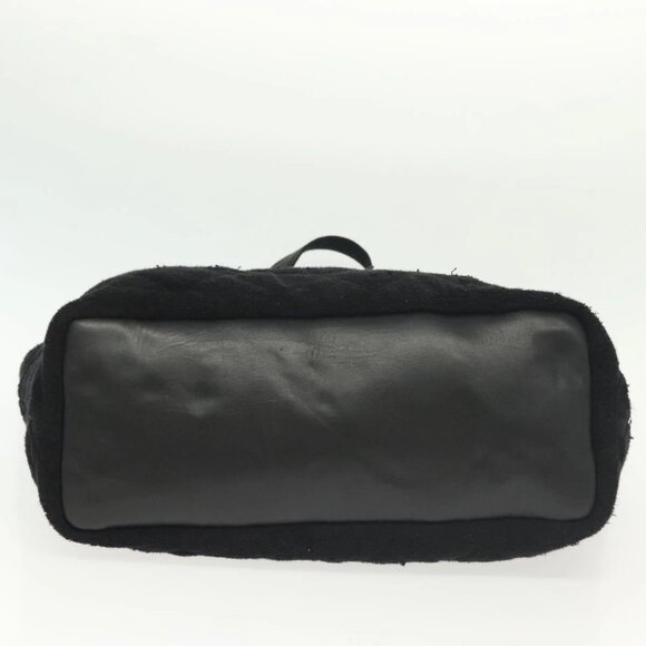 CHANEL Matelasse COCO Mark Tote Bag pile Black Silver CC Auth BA4775 - Picture 7 of 16